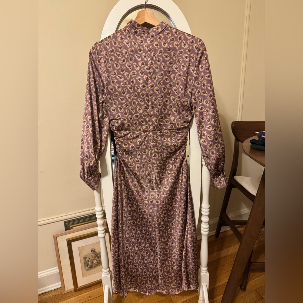 Zara Purple Tapestry Print Midi Dress, XS - Picture 5 of 6